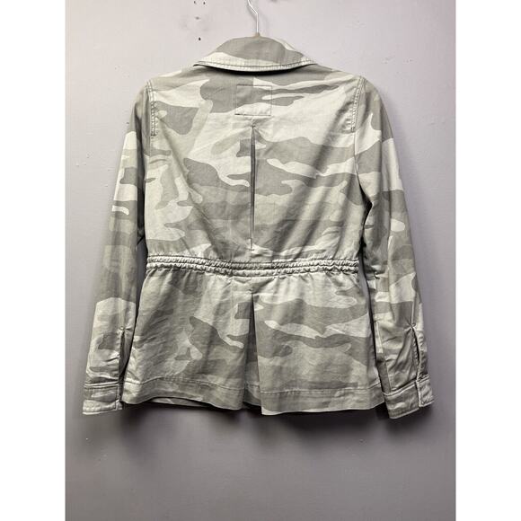 Abercrombie & Fitch Jacket Womens XS Gray Camo pockets Fitted Casual Utility - Picture 2 of 8